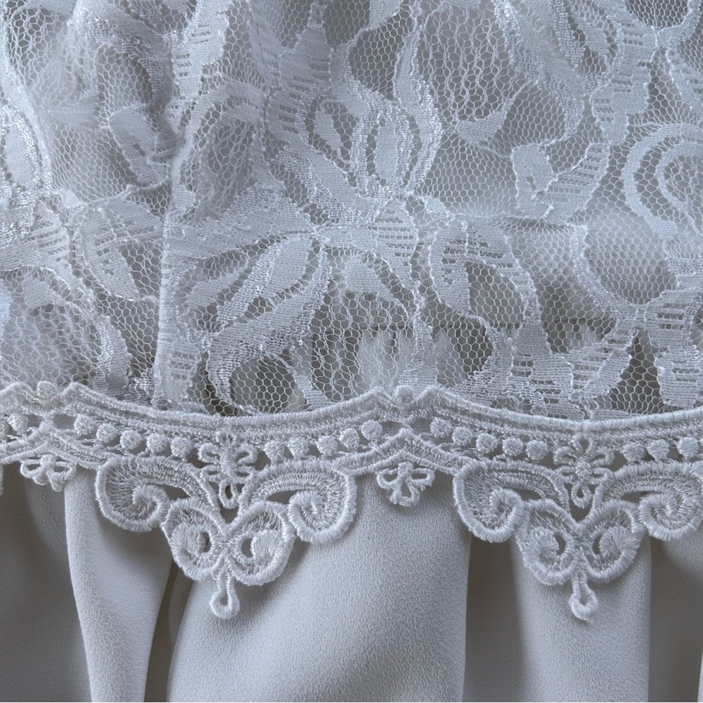 Vintage White Maxi Dress Lace Boho Bohemian Wedding Bride 60s 70s - Picture 6 of 11